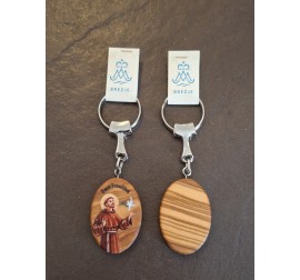 MIR IN DOBRO; ovalni obesek s sv. Frančiškom